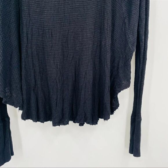 Free People Spring Valley Lace Waffle Knit Thermal Boho Top - Picture 4 of 9